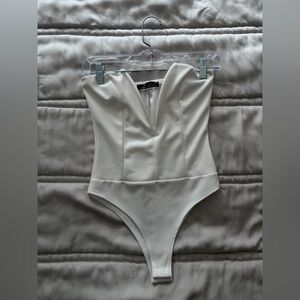 Blue Blush Ivory V-Neck Bodysuit